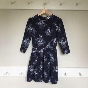 Navy Fit & Flare Dress